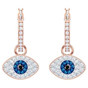 Swarovski Symbolica hoop earrings
Evil eye, Blue, Rose gold-tone plated NWT